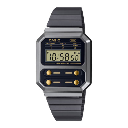 Reloj Digital Vintage Plateado de Hombre