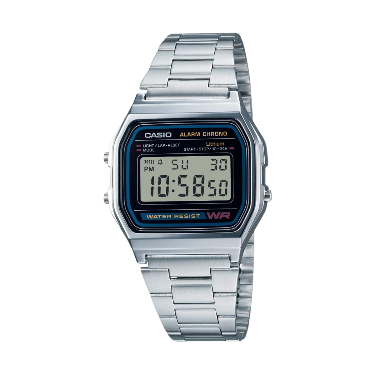 Reloj Digital Vintage Plateado de Hombre