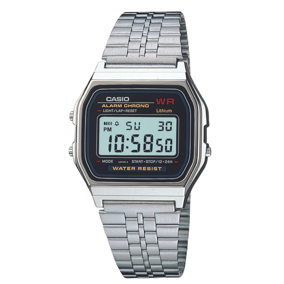 Reloj Digital Vintage Plateado de Hombre