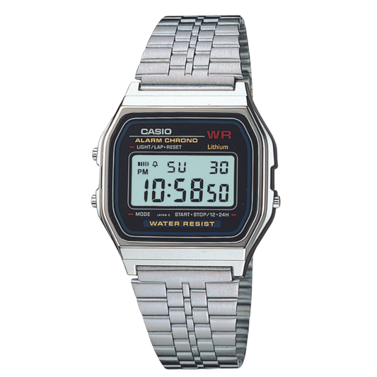 Reloj Digital Vintage Plateado de Hombre