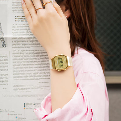 Reloj Digital Vintage Dorado de Mujer