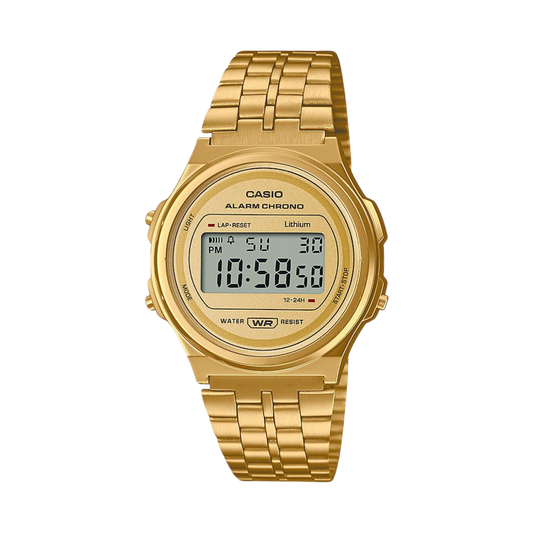 Reloj Digital Vintage Dorado de Hombre