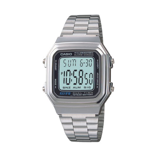 Reloj Digital Vintage Plateado de Hombre