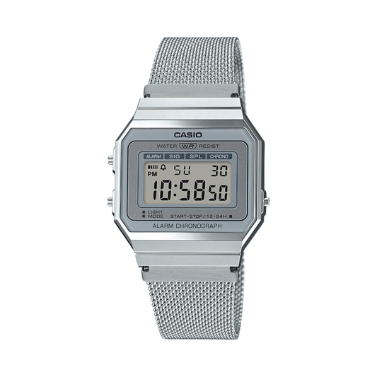 Reloj Digital Vintage Plateado de Hombre