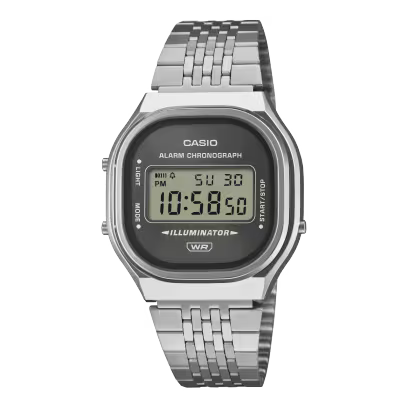Reloj Digital Vintage Plateado Unisex