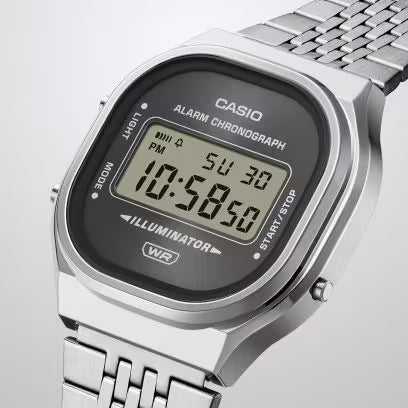 Reloj Digital Vintage Plateado Unisex