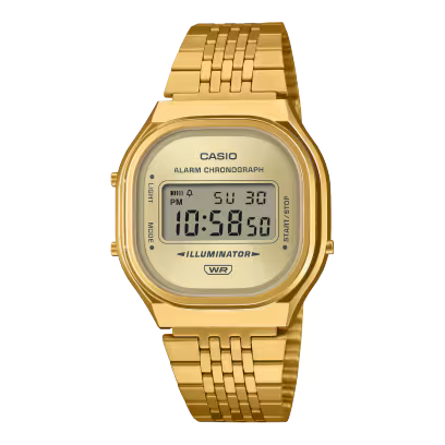 Reloj Digital Vintage Dorado Unisex
