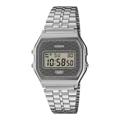 Reloj Digital Clásico Plateado Seigaiha Unisex