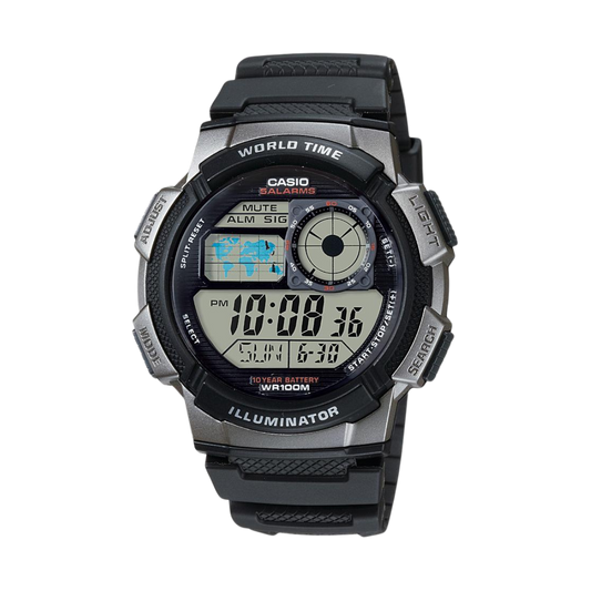 Reloj Digital Illuminator World Time Sport Gris de Hombre