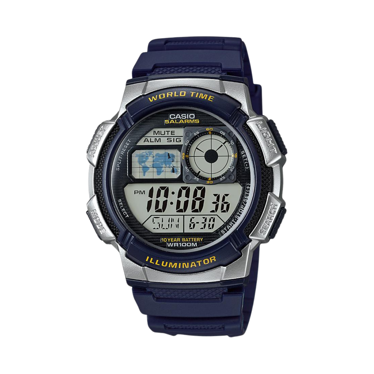 Reloj Análogo Illuminator World Time Sport Azul de Hombre