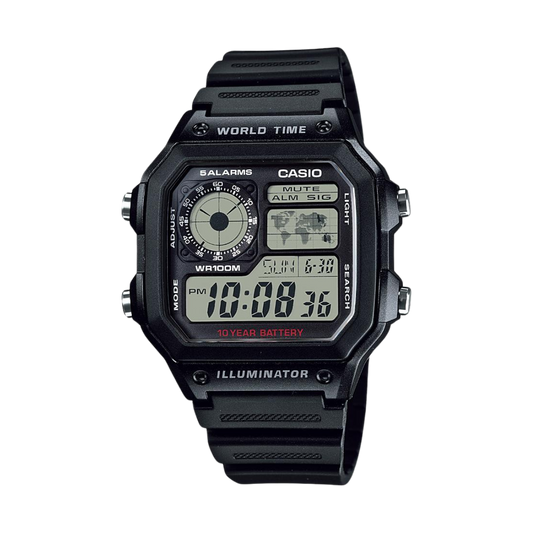 Reloj Digital Illuminator World Time Sport Negro de Hombre