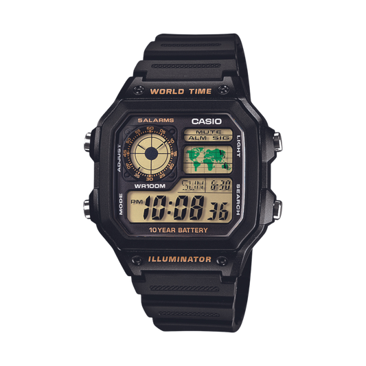 Reloj Digital Illuminator World Time Sport Negro de Hombre