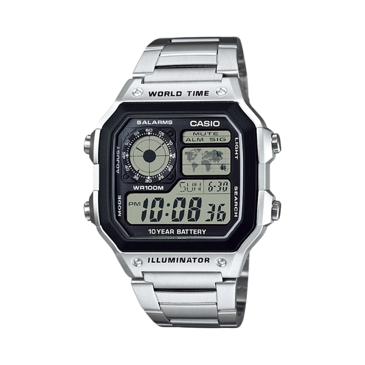 Reloj Digital Illuminator Casino Royale Casual Plateado de Hombre
