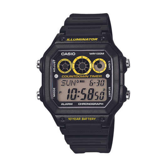 Reloj Digital Illuminator Casual Negro de Hombre