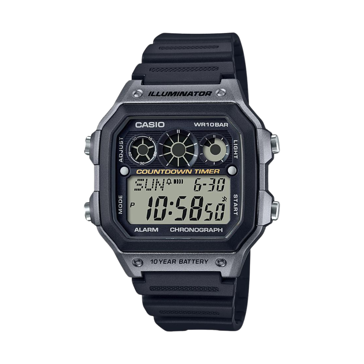 Reloj Digital Illuminator Casual Gris de Hombre