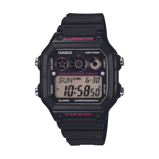 Reloj Digital Illuminator Casual Negro de Hombre