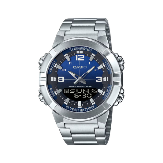 Reloj Análogo Digital Sport Plateado de Hombre