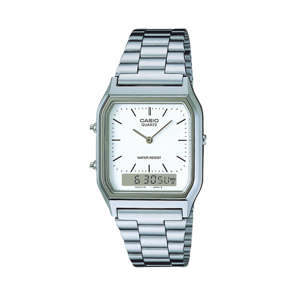 Reloj Análogo-Digital Casual Plateado de Hombre