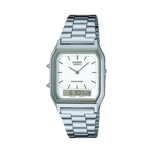 Reloj Análogo-Digital Casual Plateado de Hombre