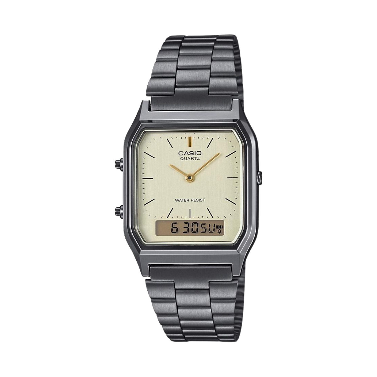 Reloj Análogo-Digital Gunmetal Casual Plateado de Hombre