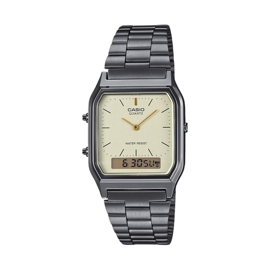 Reloj Análogo-Digital Gunmetal Casual Plateado de Hombre