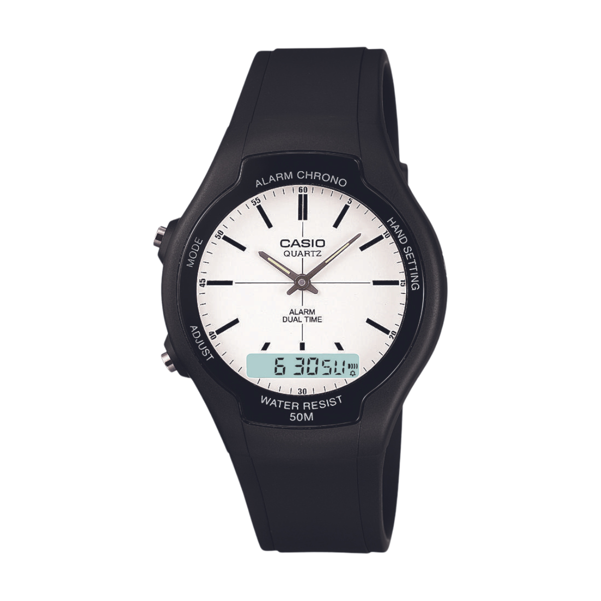 Reloj Análogo-Digital Casual Blanco de Hombre