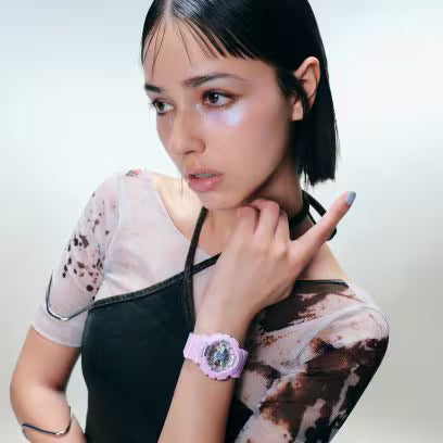 Reloj Análogo Digital Casual Lila de Mujer