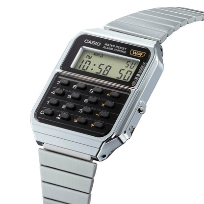 Reloj Digital Calculadora Vintage Plateado de unisex