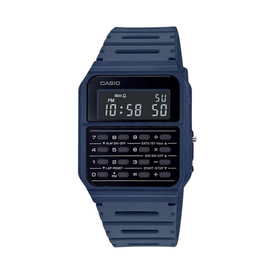 Reloj Digital Calculadora Vintage Azul de Hombre