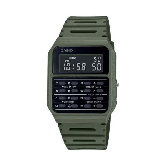 Reloj Digital Calculadora Vintage Verde de Hombre