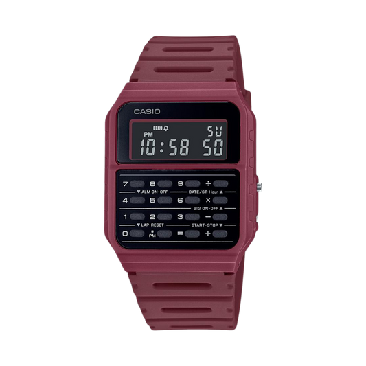 Reloj Digital Calculadora Vintage Rojo de Hombre