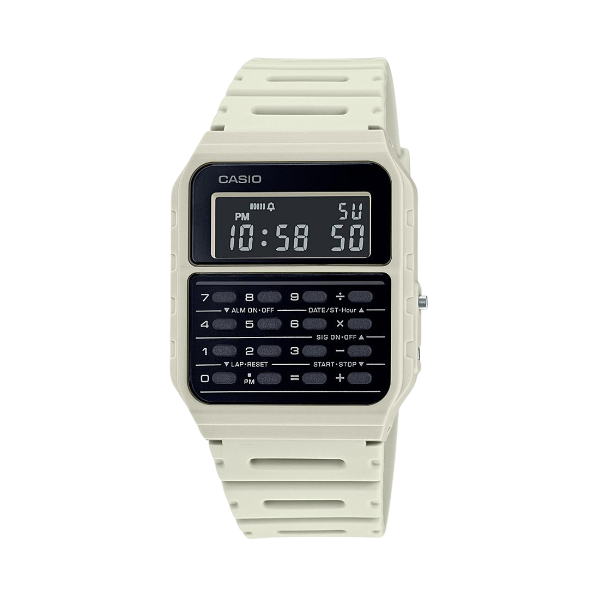 Reloj Digital Calculadora Vintage Blanco de Hombre