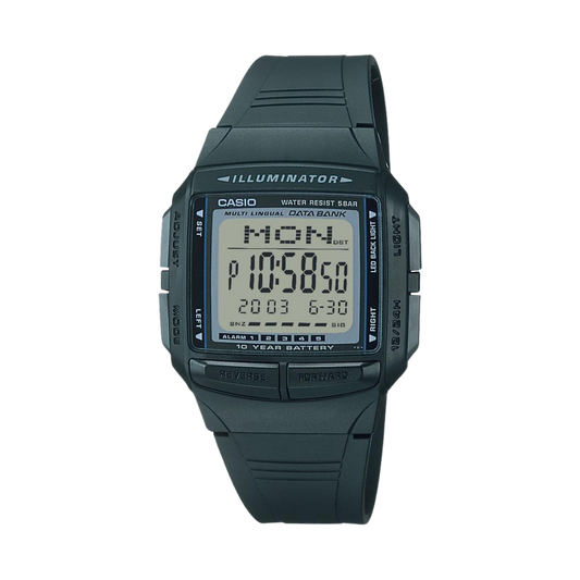 Reloj Digital Data Bank Illuminator Casual Negro de Hombre