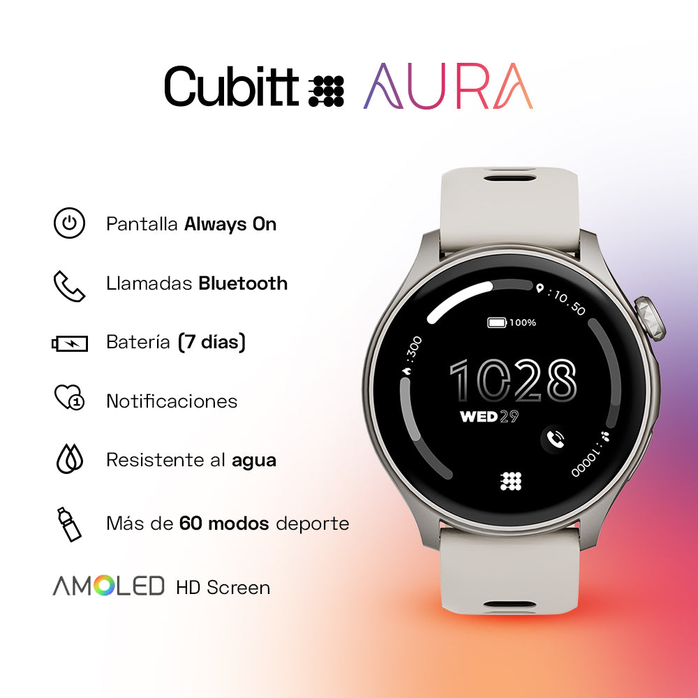 Reloj Digital Smartwatch Aura Gris y Plateado Sport de Hombre