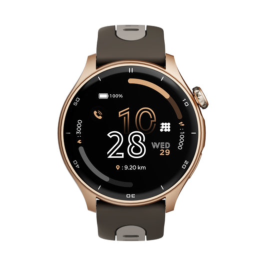 Reloj Digital Smartwatch Aura Pro Dorado y Moca Sport Unisex