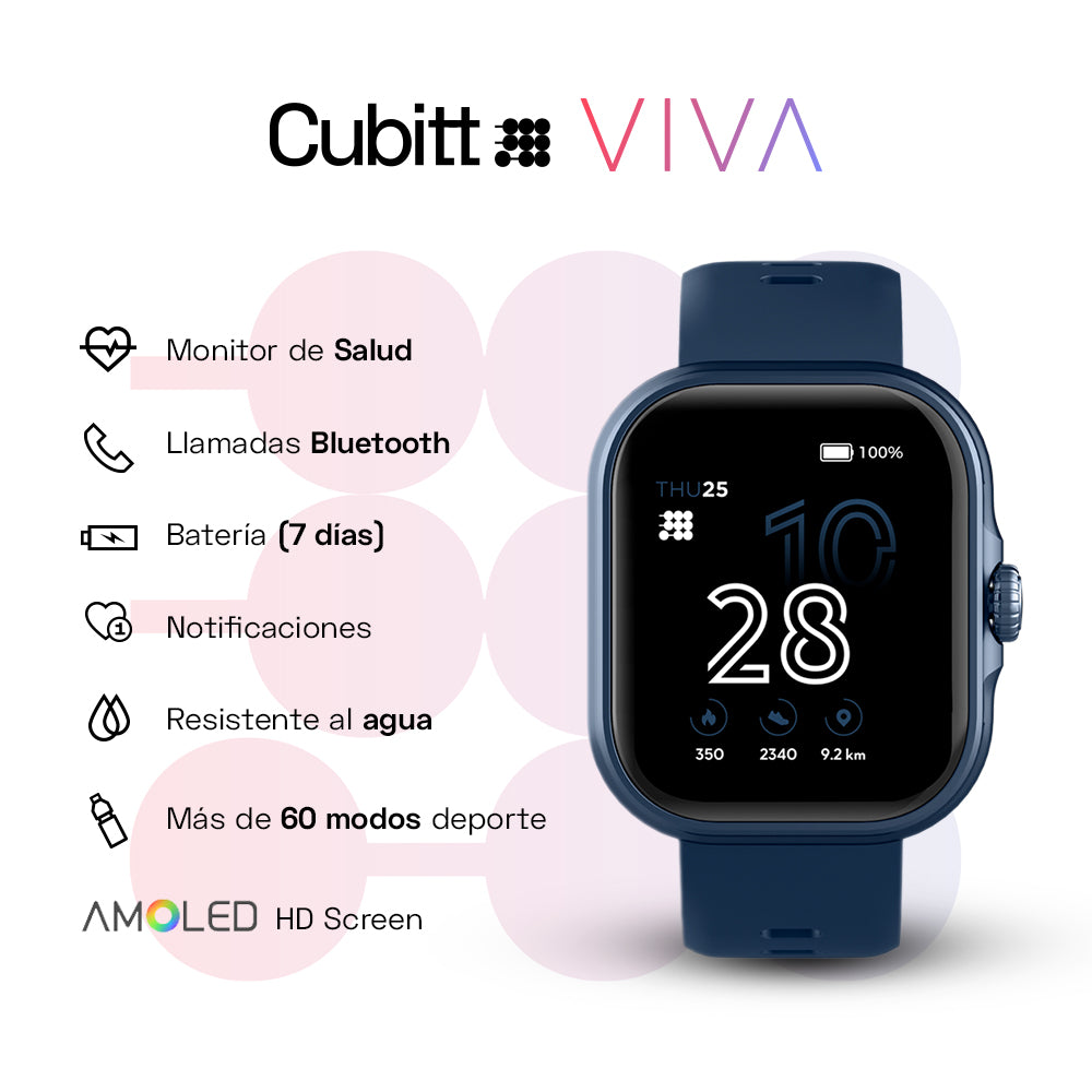 Reloj Digital Smartwatch Viva Azul Sport Unisex