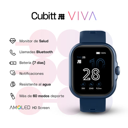 Reloj Digital Smartwatch Viva Azul Sport Unisex