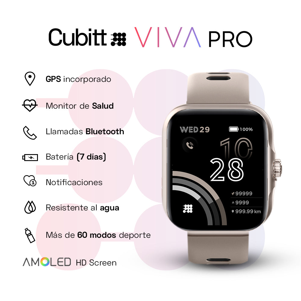 Reloj Digital Smartwatch Viva Pro Gris Sport Unisex