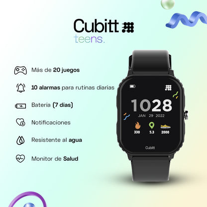 Reloj Digital Smartwatch Teens Obsidian Negro Juvenil de Hombre