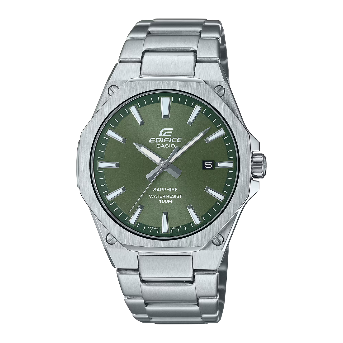 Reloj Análogo Slim Octagonal Luxury Plateado de Hombre