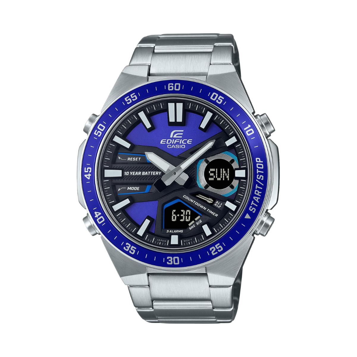 Reloj Análogo-Digital Sport Plateado de Hombre