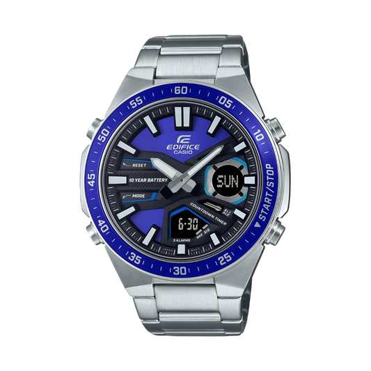 Reloj Análogo-Digital Sport Plateado de Hombre