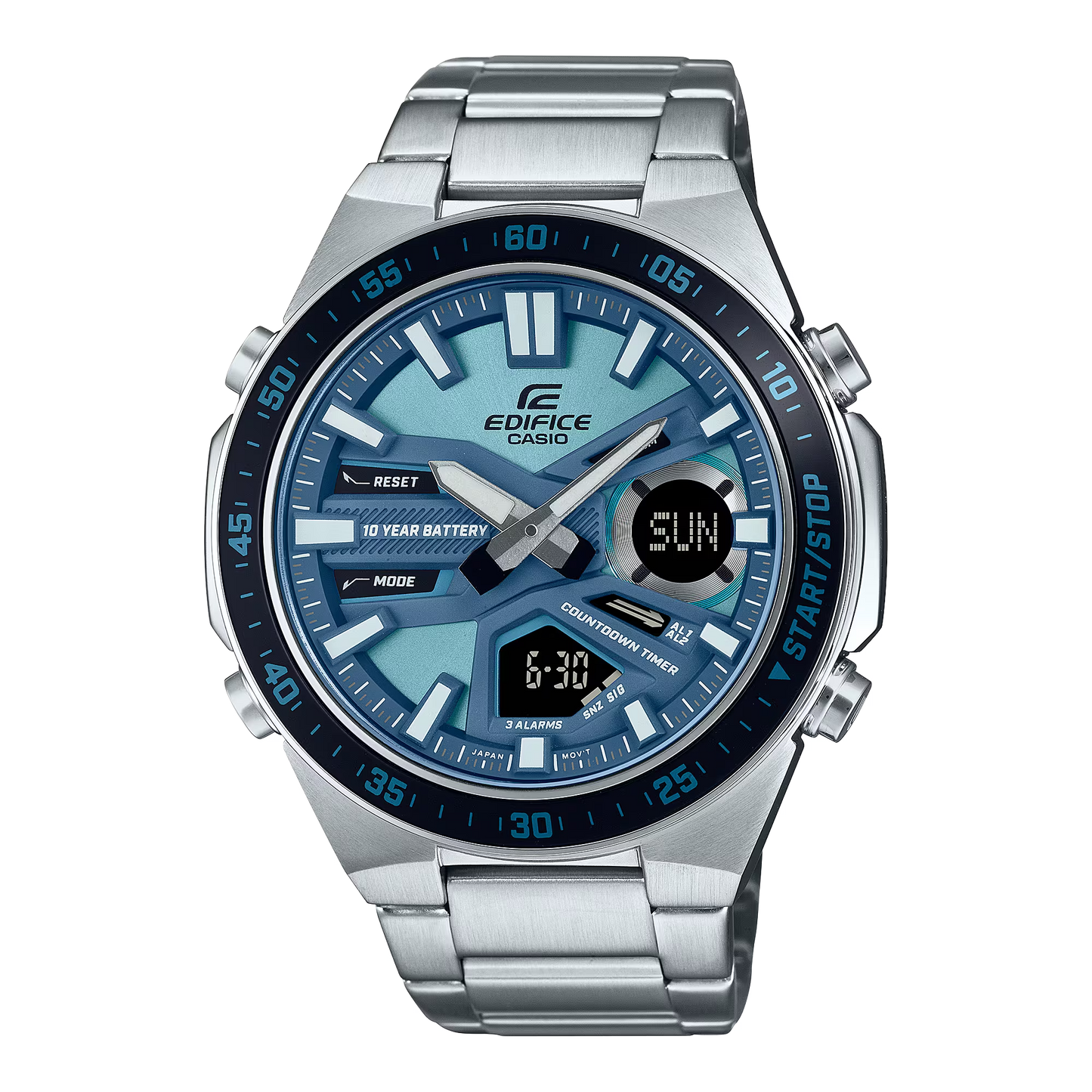 Reloj Análogo-Digital Sport Plateado de Hombre