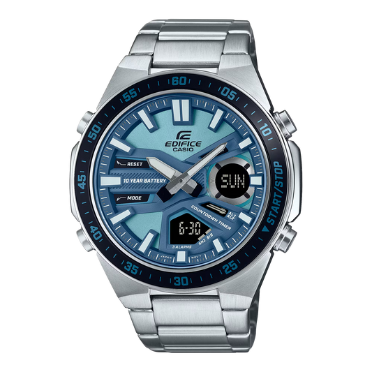 Reloj Análogo-Digital Sport Plateado de Hombre