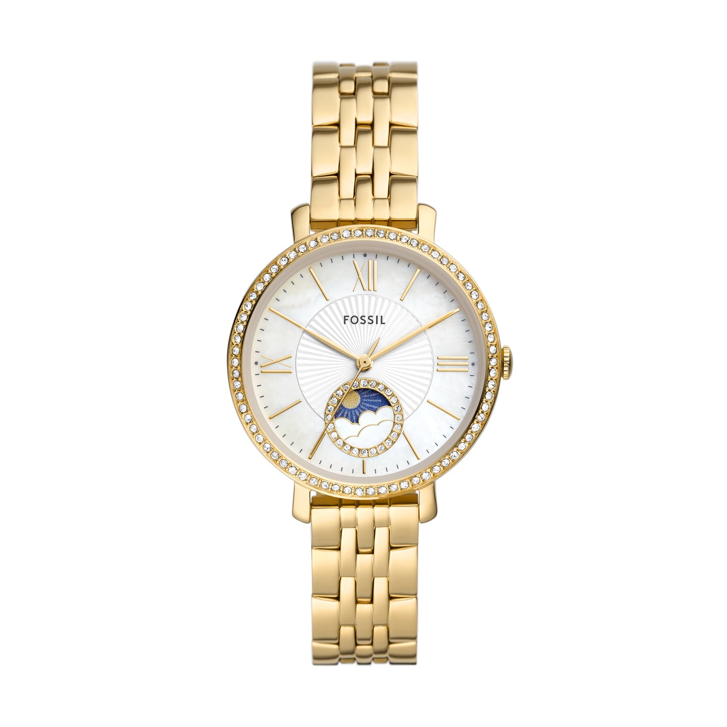 Reloj Análogo Jacqueline Sun Moon Ejecutivo Dorado de Mujer