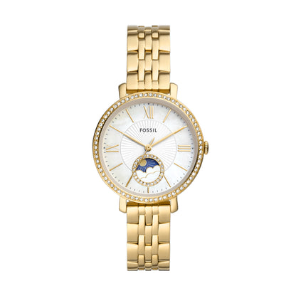 Reloj Análogo Jacqueline Sun Moon Ejecutivo Dorado de Mujer