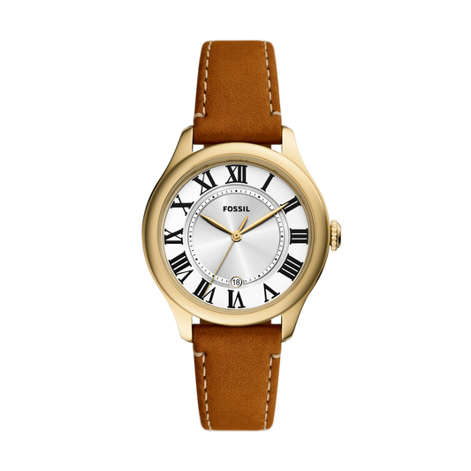 Reloj Análogo De Mujer Fossil Gilmore Plateado, Dorado Y Marrón