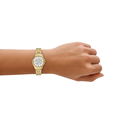 Reloj Análogo De Mujer Fossil Gilmore Plateado Y Dorado
