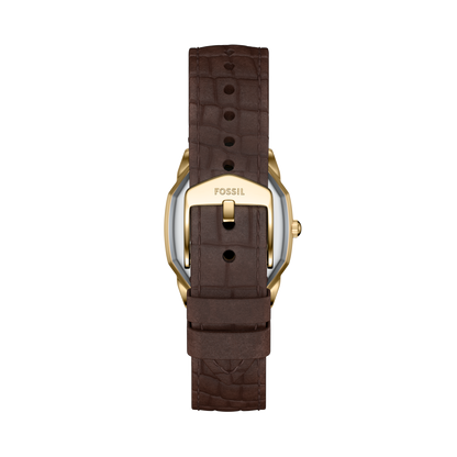 Reloj Análogo Clásico De Mujer Fossil Harlow Dorado, Crema Y Marrón