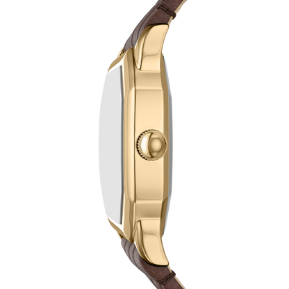 Reloj Análogo Clásico De Mujer Fossil Harlow Dorado, Crema Y Marrón